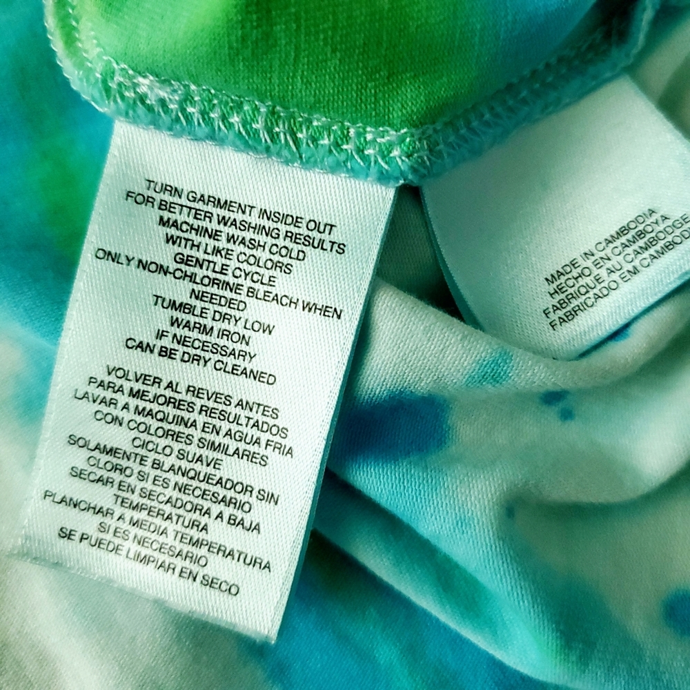Jones New York Tie Dye V-neck Short Sleeve Top, Size Medium - Picture 11 of 15
